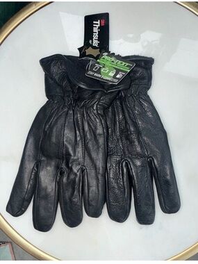 3M Thinsulate Black Leather Men's Winter Gloves XL New